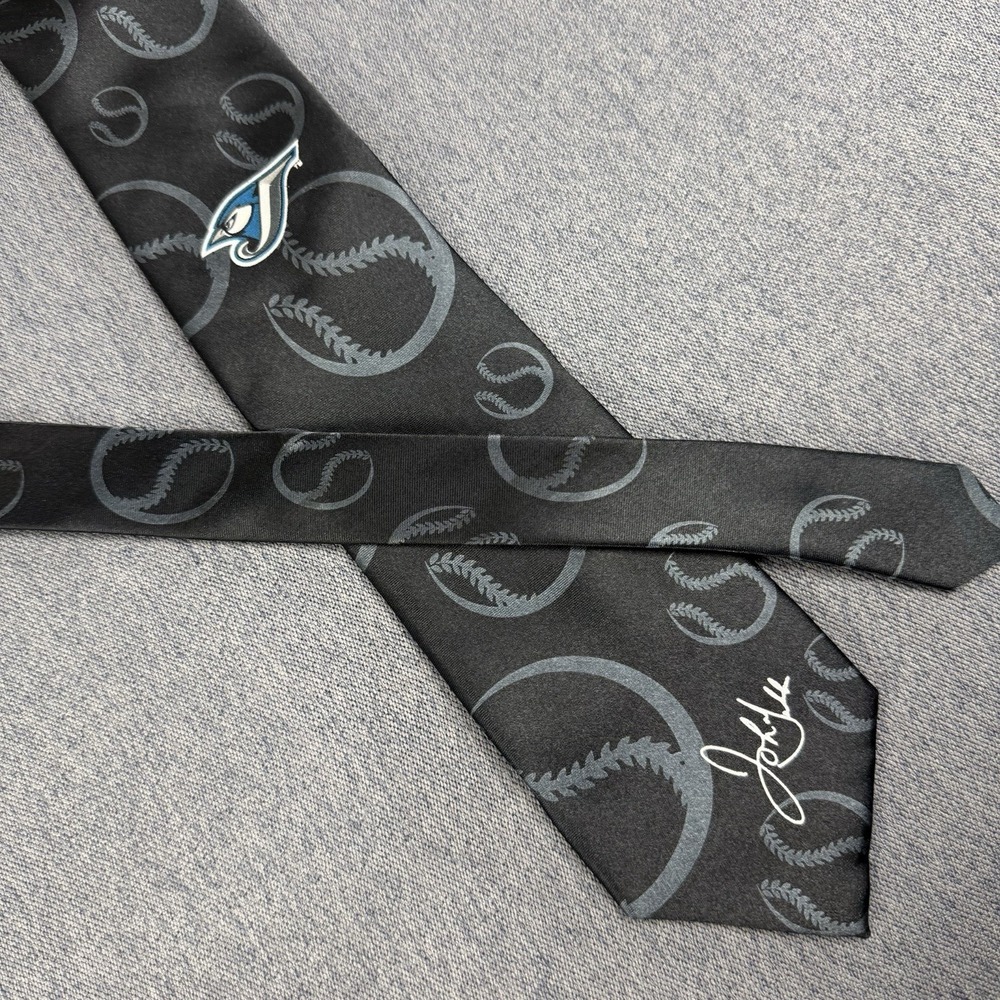 Blue Jays Mens Tie 2007 John Gibbons Baseball MLB Necktie Black 3.75 Inch Width